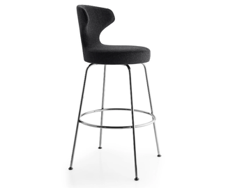 PAPILIO - High upholstered stool with back by B&B Italia - view 3